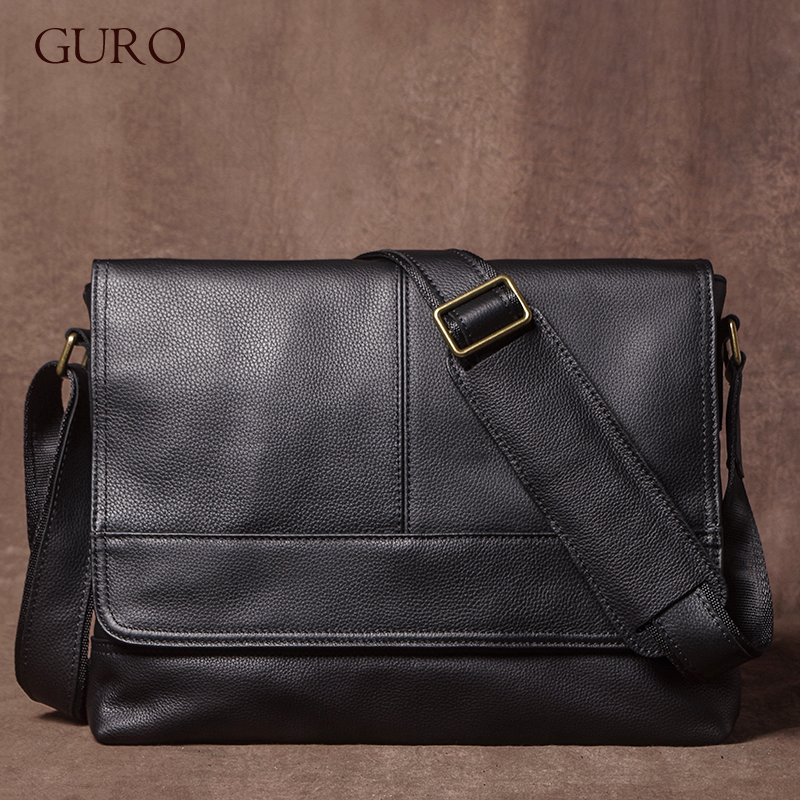 Leather Work Bag Mens - Luxury Design Genuine Leather Shoulder Bag