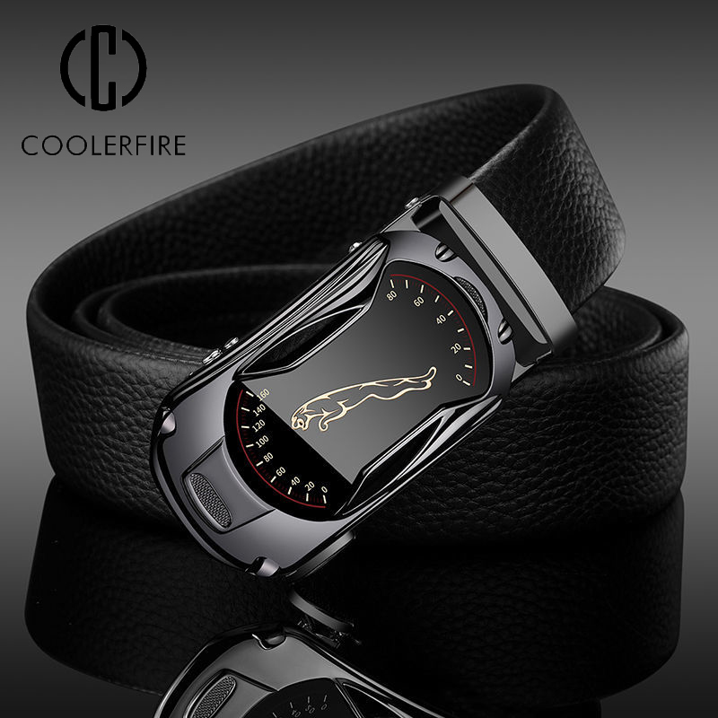 Leather Works Belt - Belt Men Automatic Buckle Belt for