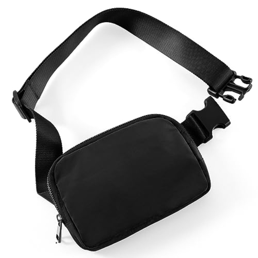 Leather Workout Belt - Unisex Mini Belt Bag with Adjustable