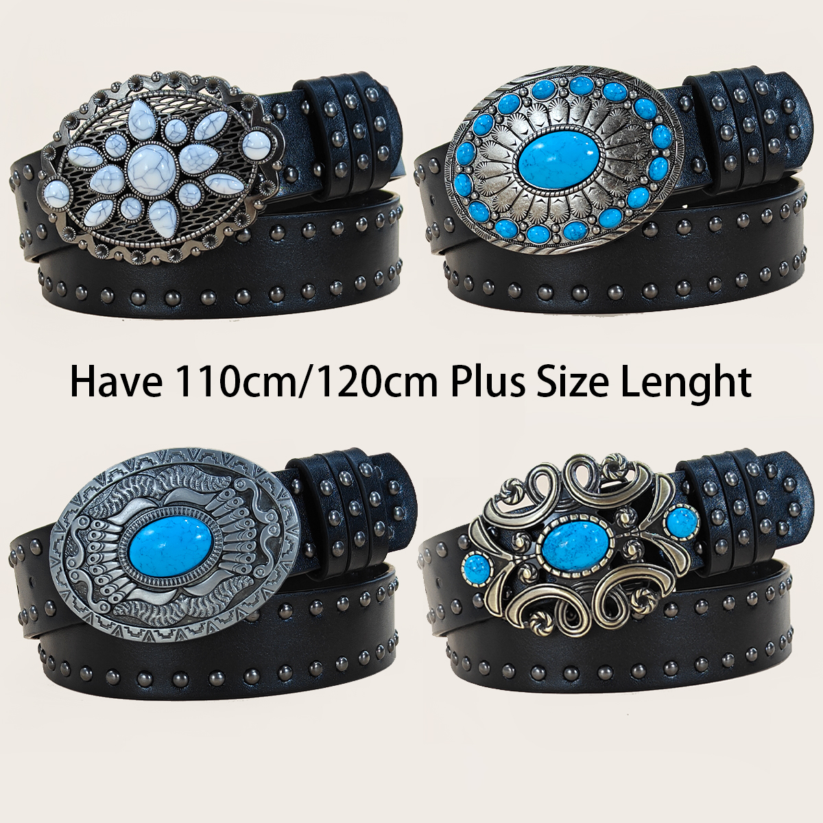 Men and women's casual Punk Ri - Leather Works Belt reseña y precio