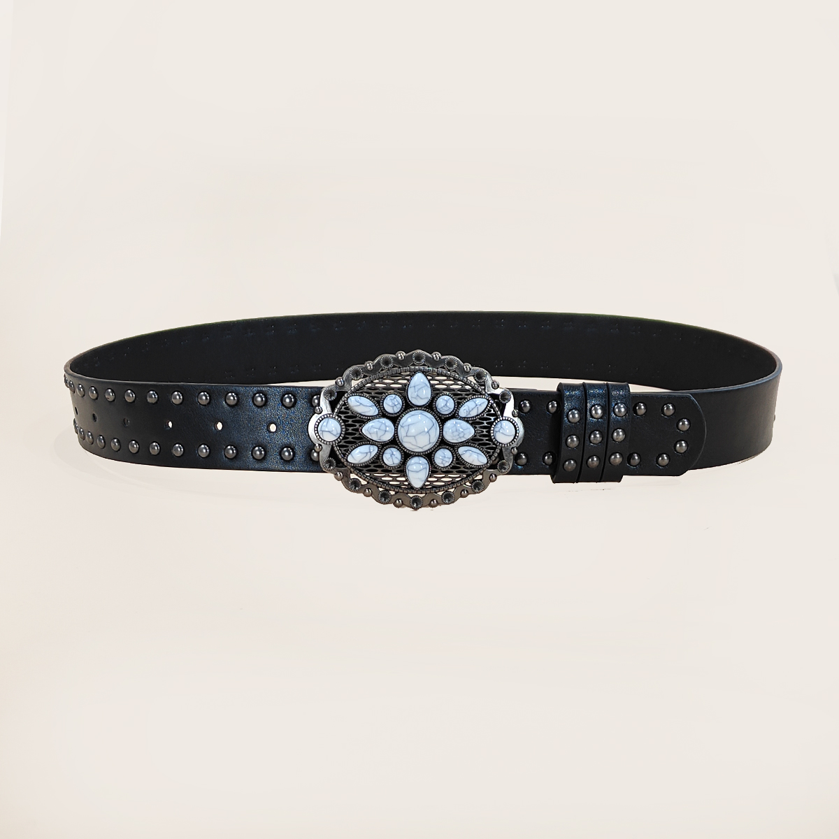 Men and women's casual Punk Ri - Leather Works Belt reseña y precio