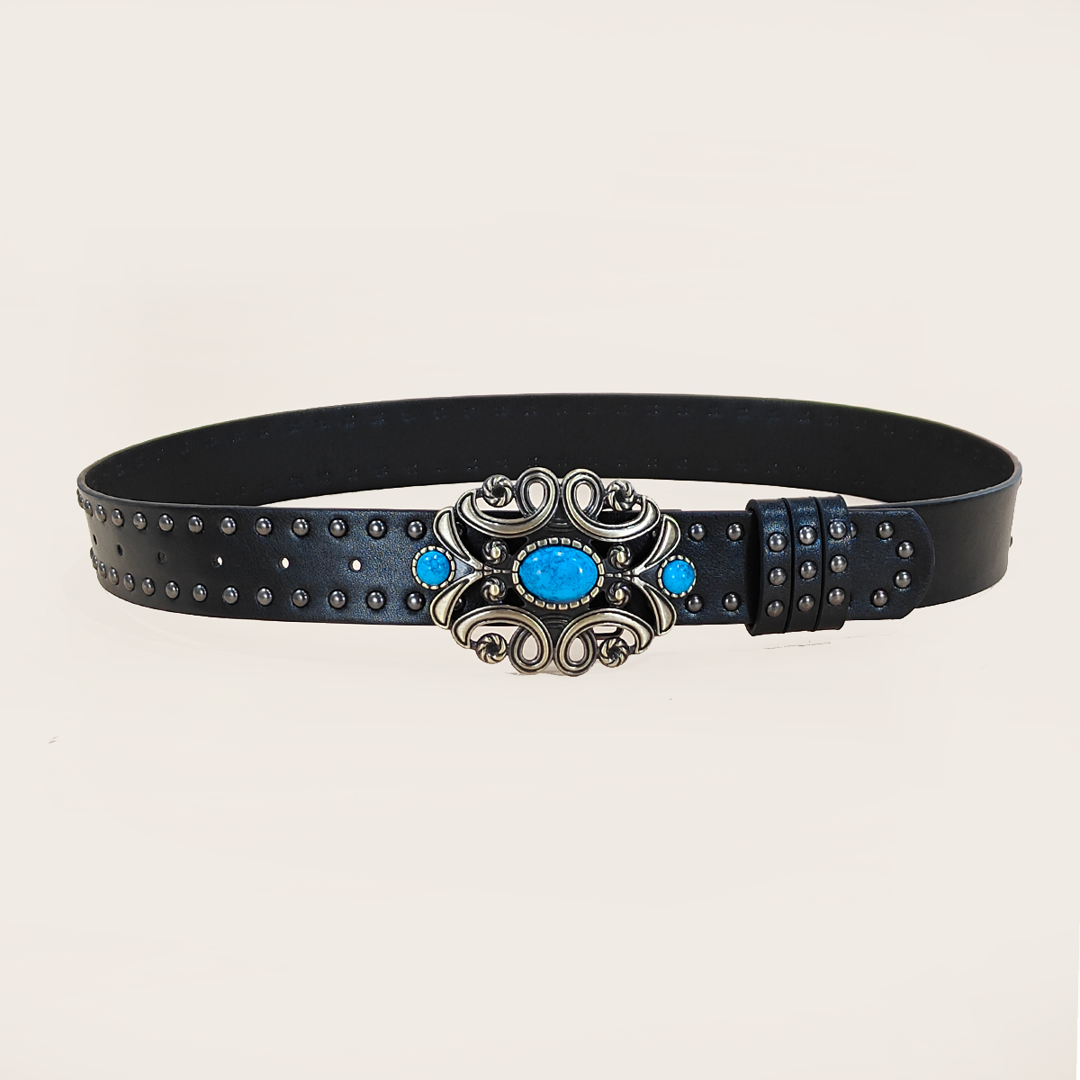 Men and women's casual Punk Ri - Leather Works Belt reseña y precio