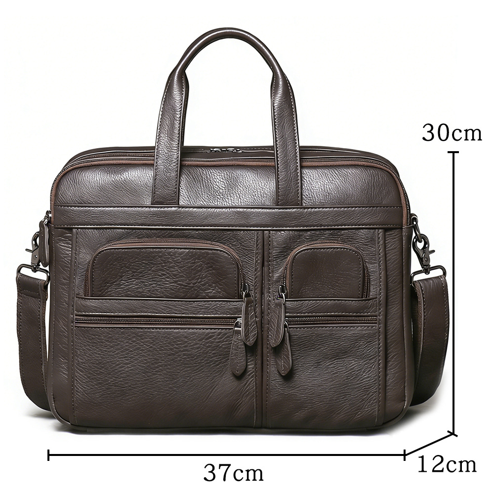 Men's Genuine Leather Briefcas - Leather Work Bag Mens reseña y precio
