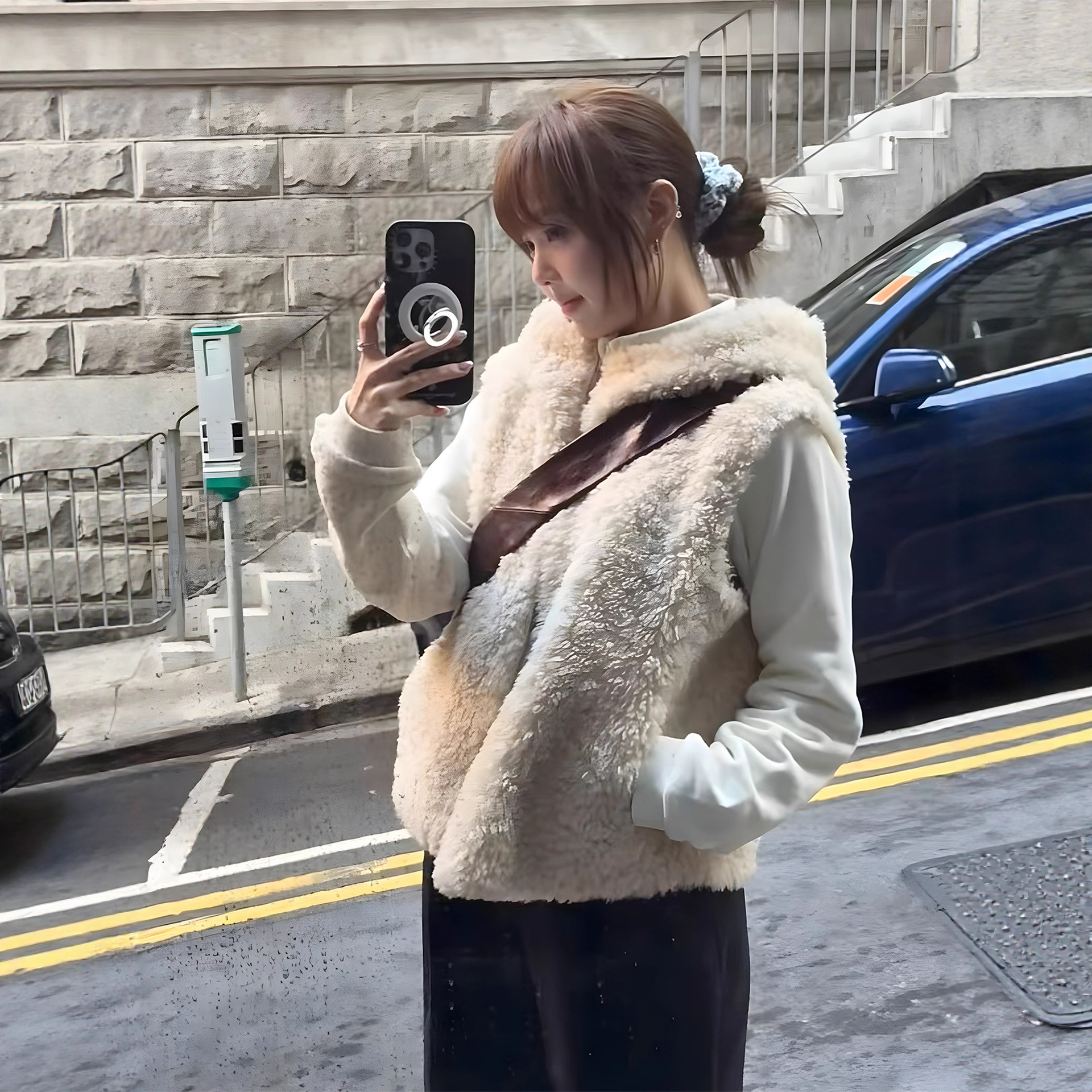 Faux Fur Coats Women Vests Zip - Leather Work Jacket With Hood reseña y precio