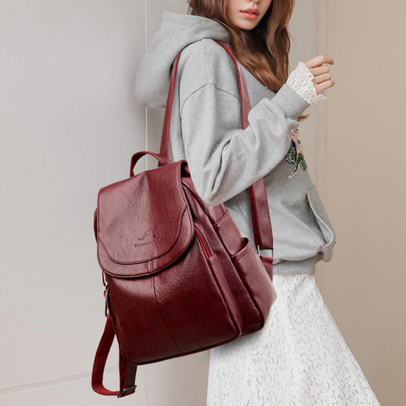 9 Color Women Soft Leather Bac - Leather Work Backpack reseña y precio