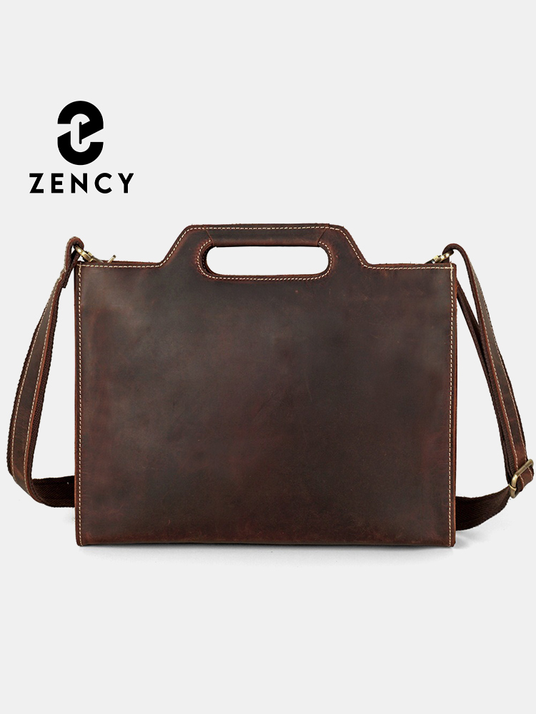 Zency Genuine Leather Men Shou - Leather Work Bag Mens reseña y precio