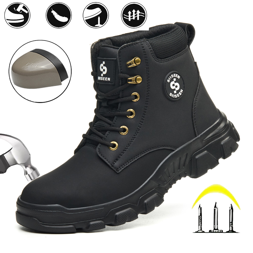 Men's Safety Shoes Anti-impact - Leather Work Factory reseña y precio