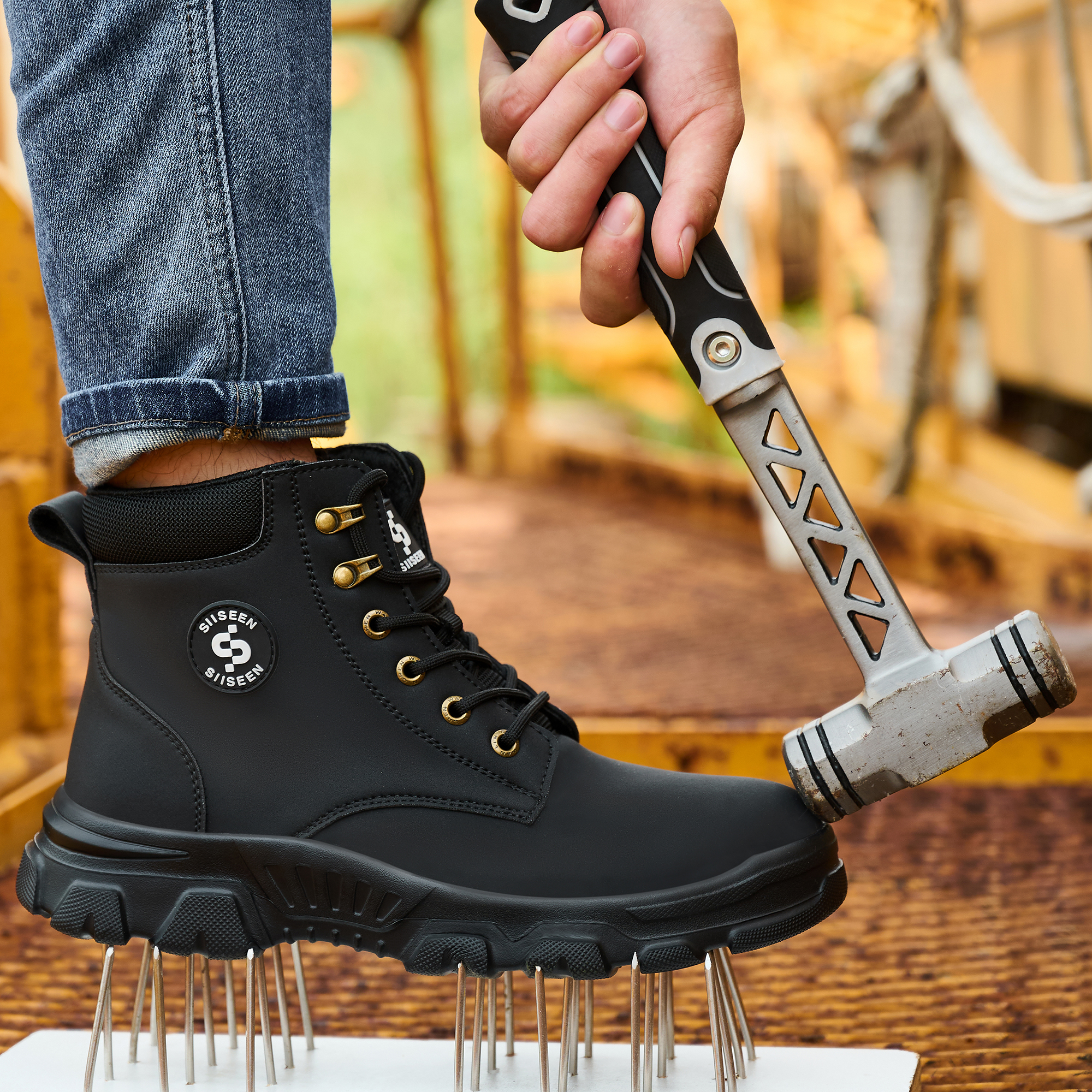 Men's Safety Shoes Anti-impact - Leather Work Factory reseña y precio