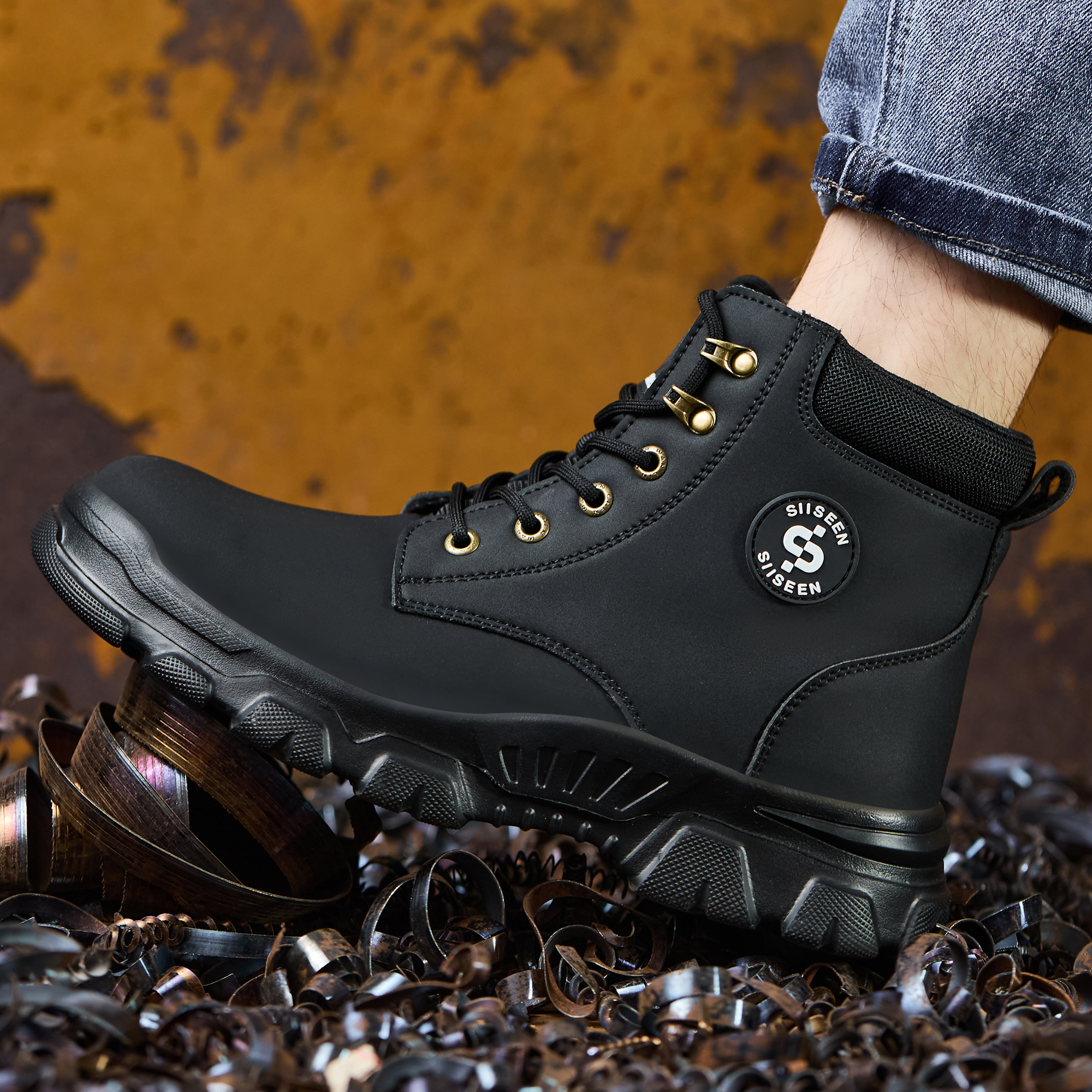 Men's Safety Shoes Anti-impact - Leather Work Factory reseña y precio
