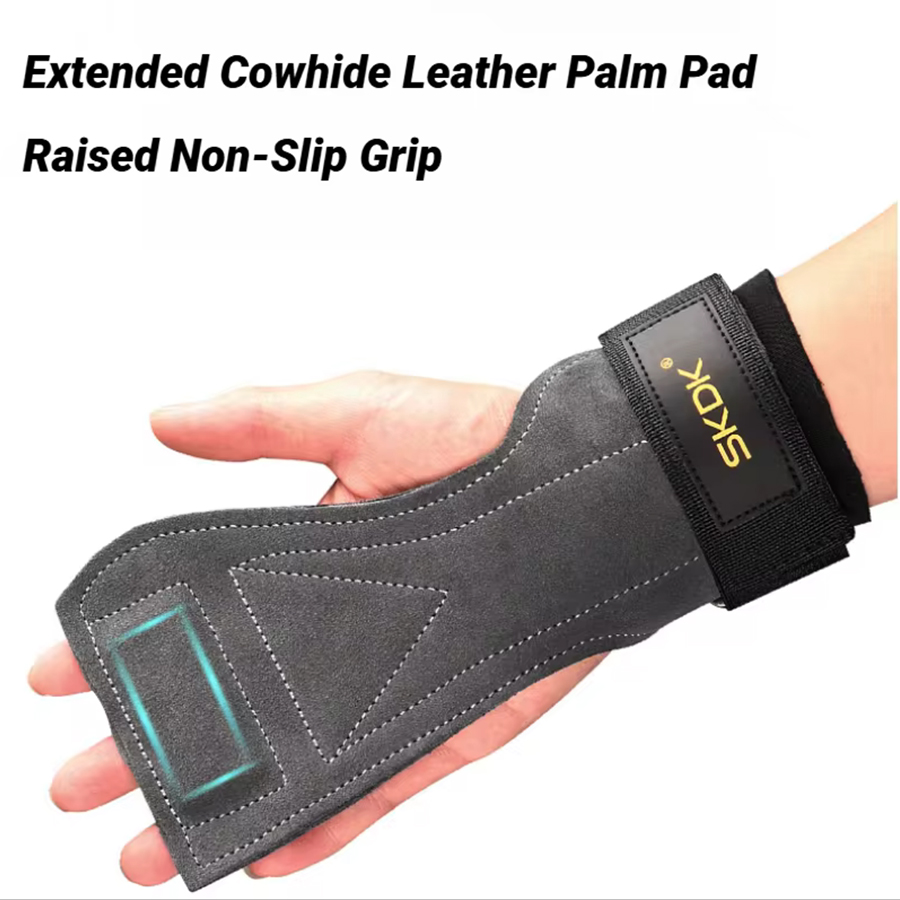 2Pcs Cowhide Gym Gloves Grips  - Leather Workout Belt reseña y precio