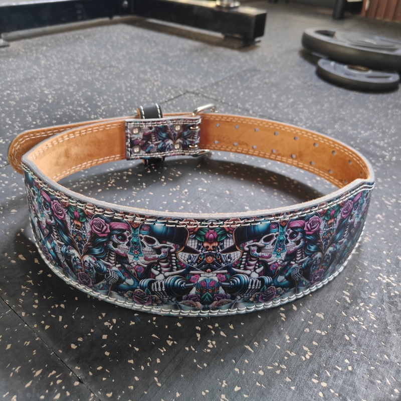 Skull-Themed Couples' Weightli - Leather Workout Belt reseña y precio