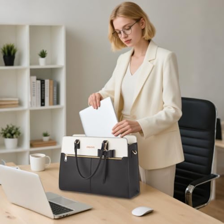 Laptop Tote Bag for Women, 15. - Leather Work reseña y precio