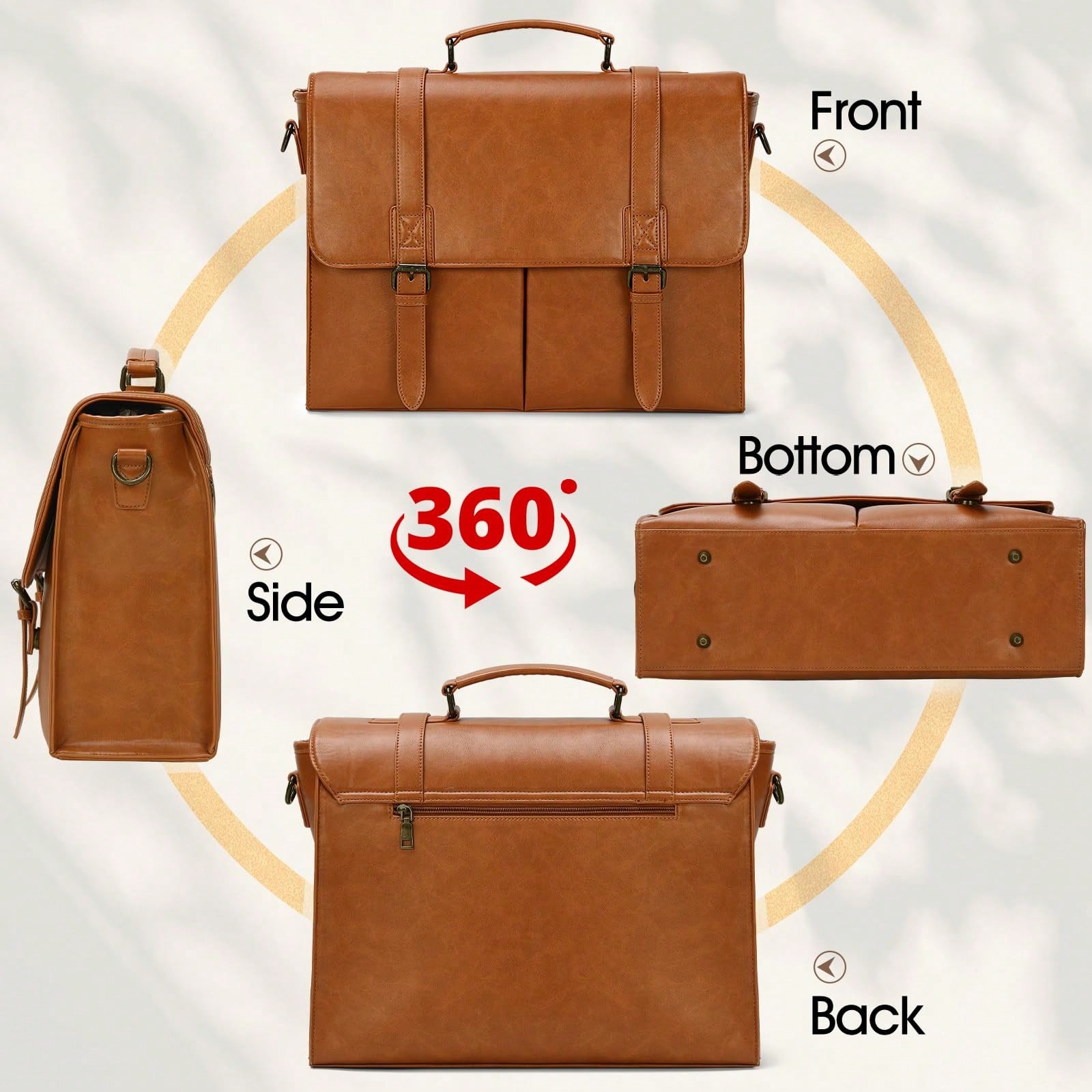 Messenger Bag For Men 15.6 Inc - Leather Work Bag Mens reseña y precio