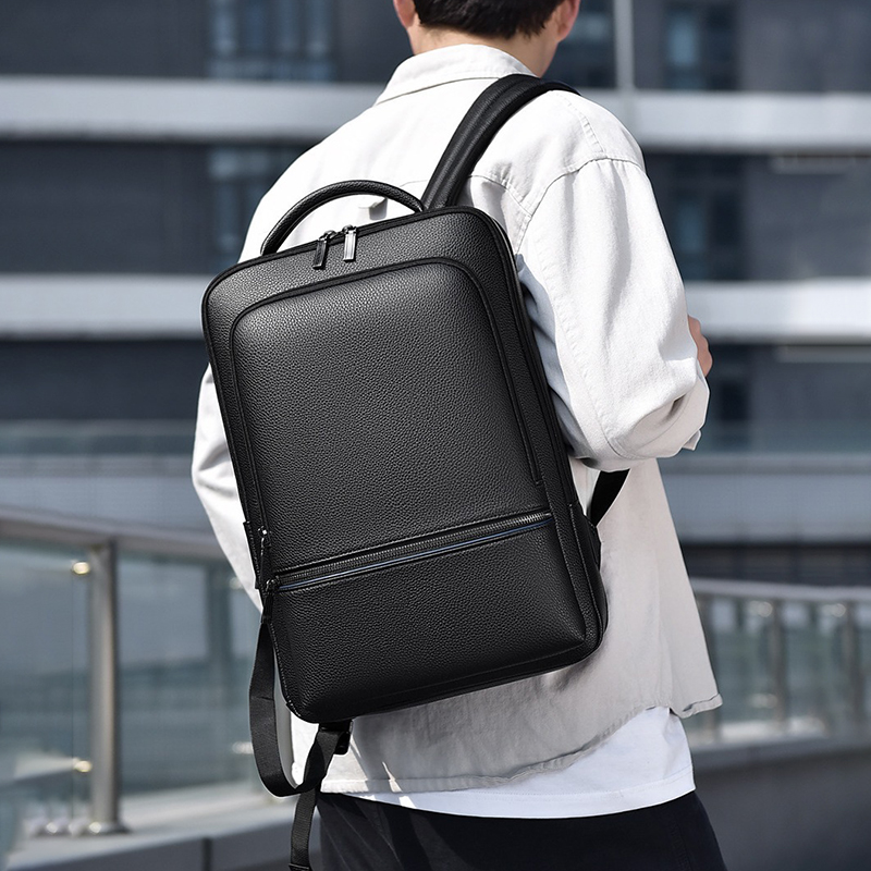 PU Leather Men's Backpack USB  - Leather Work Backpack reseña y precio
