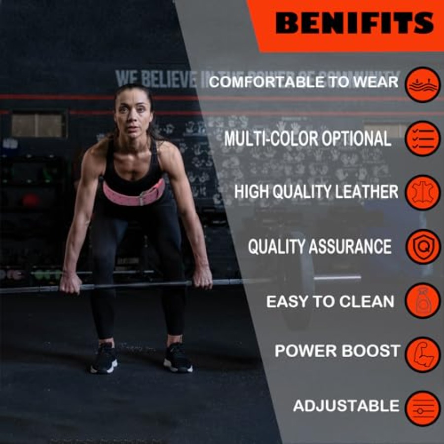 9mm Leather Fitn Weight Liftin - Leather Workout Belt reseña y precio
