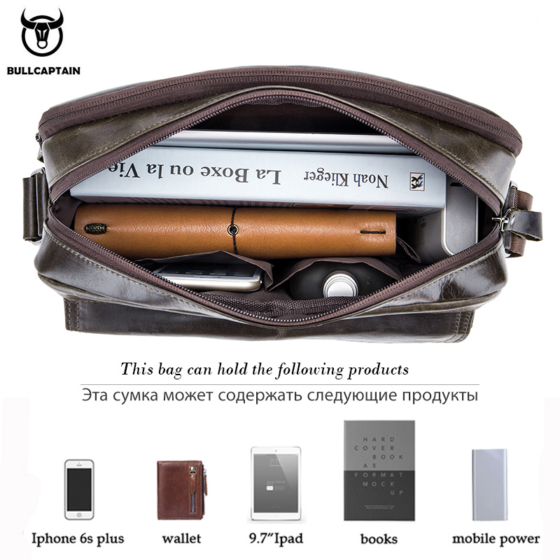 BULLCAPTAIN Genuine Leather Me - Leather Work Bag Mens reseña y precio