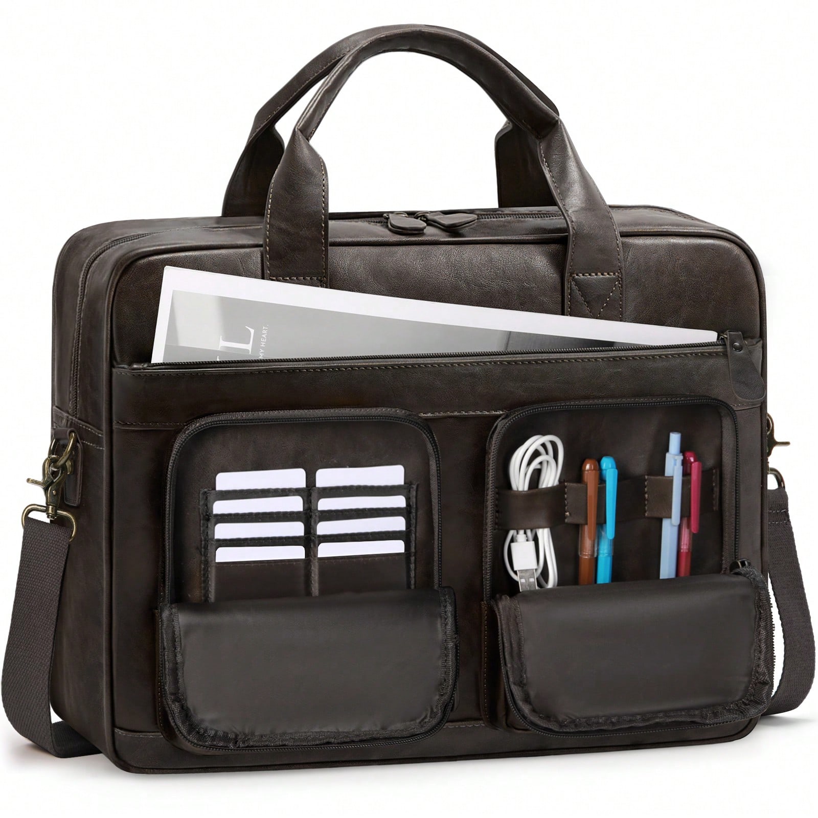 Vintage Messenger Bag For Men  - Leather Work Bag Mens reseña y precio
