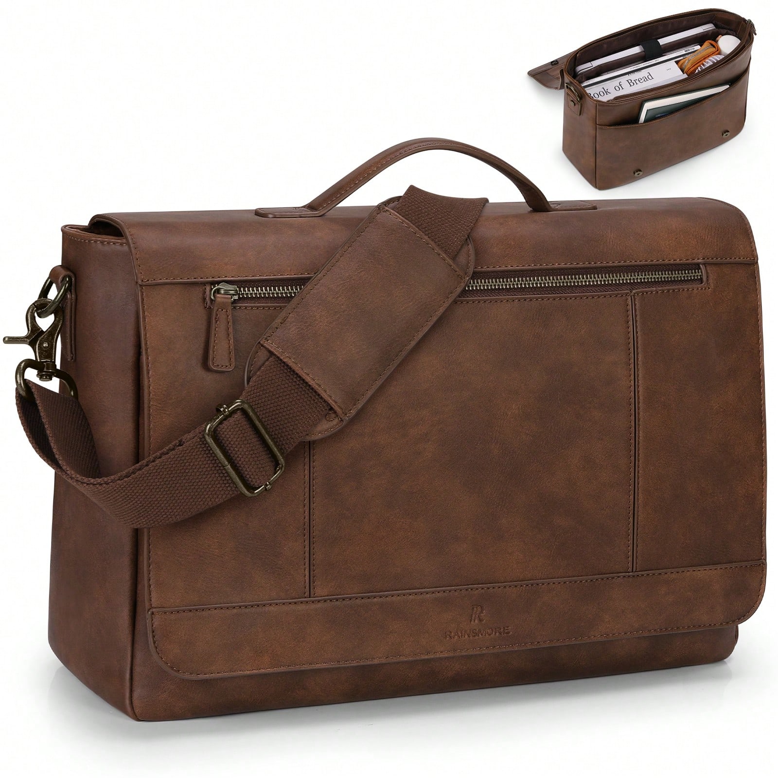 Leather Messenger Bag For Men  - Leather Work Bag Mens reseña y precio