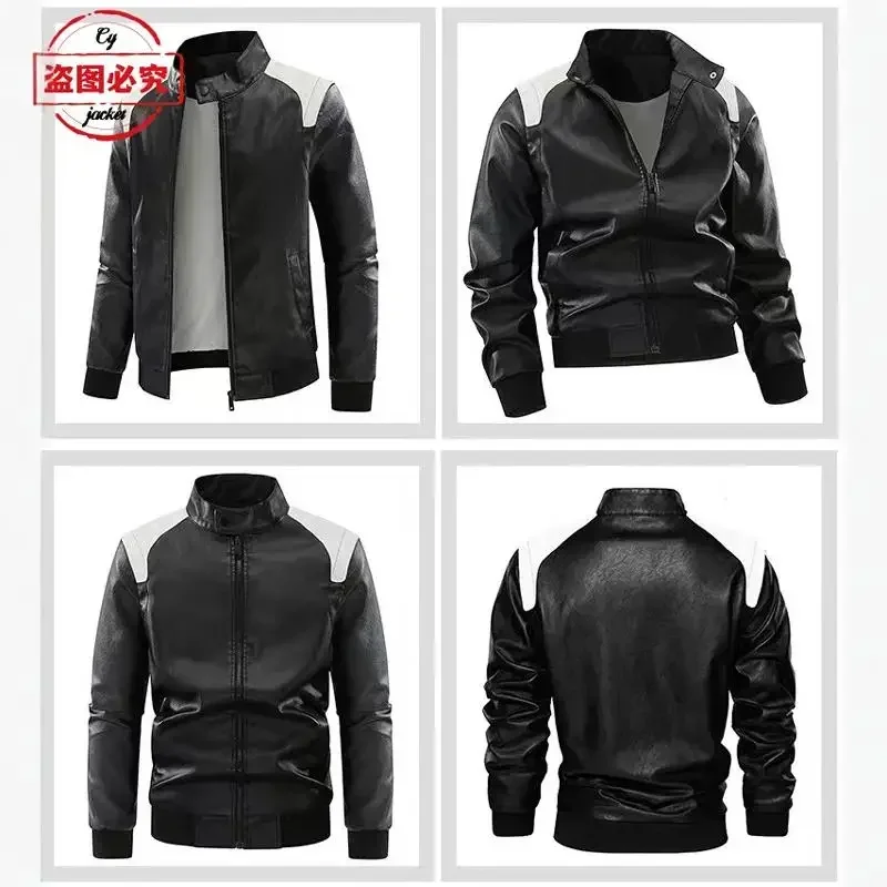 Ready to Race logo printed off - Leather Work Jacket With Hood reseña y precio