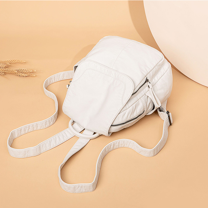 Women's Backpack White Washed  - Leather Work Backpack reseña y precio