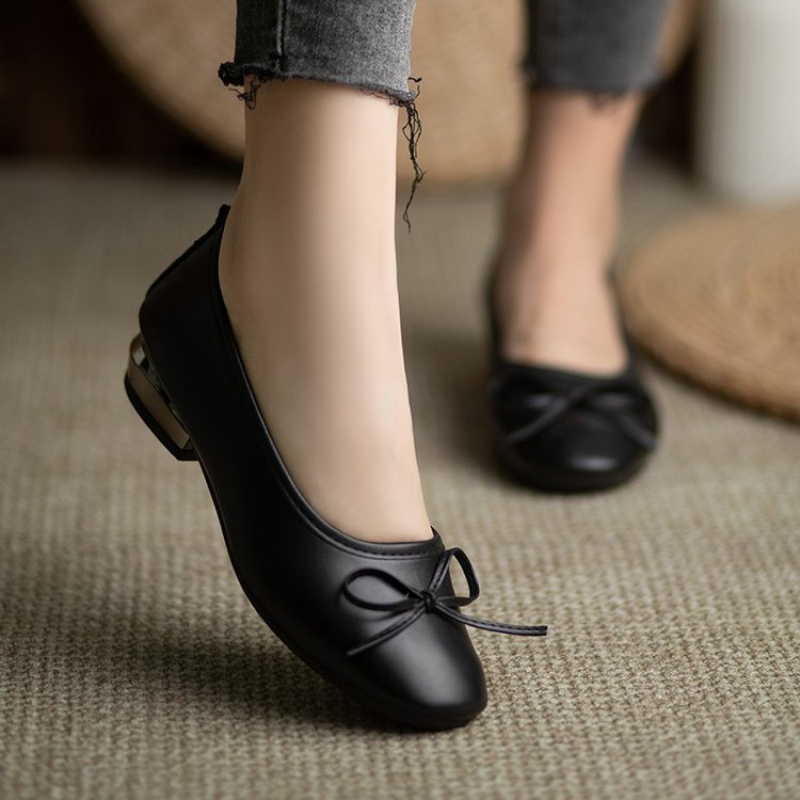 Elegant Bowknot Flat Shoes for - Leather Work reseña y precio