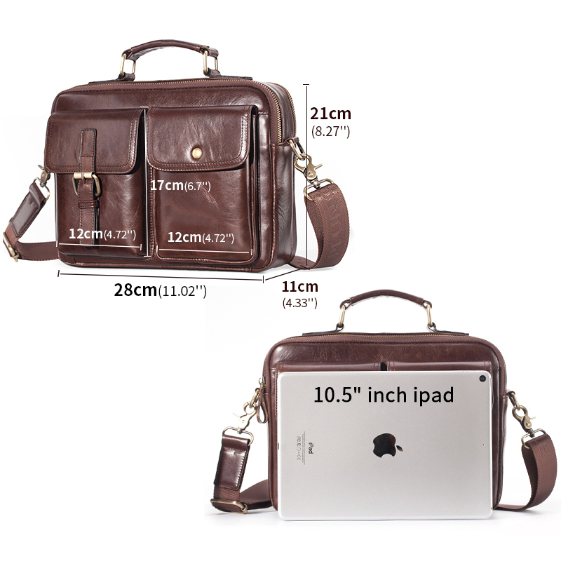 Brand New Cowhide Leather Mess - Leather Work Bag Mens reseña y precio