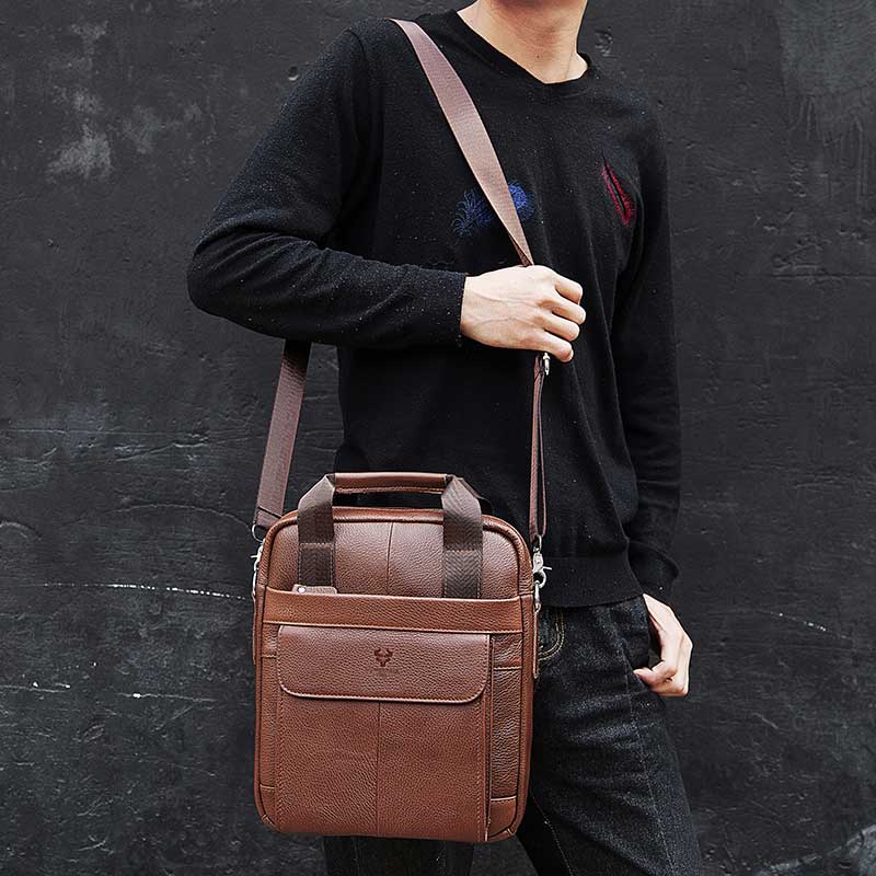 Durable Genuine Leather Bags f - Leather Work Bag Mens reseña y precio