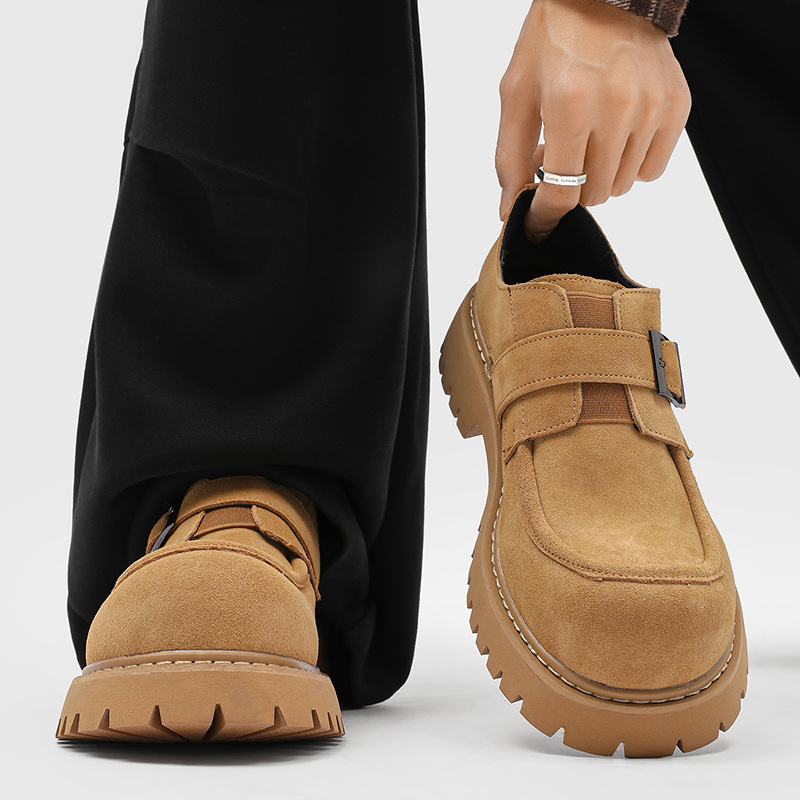 Men's Cow Suede Leather Shoes  - Leather Works Belt reseña y precio