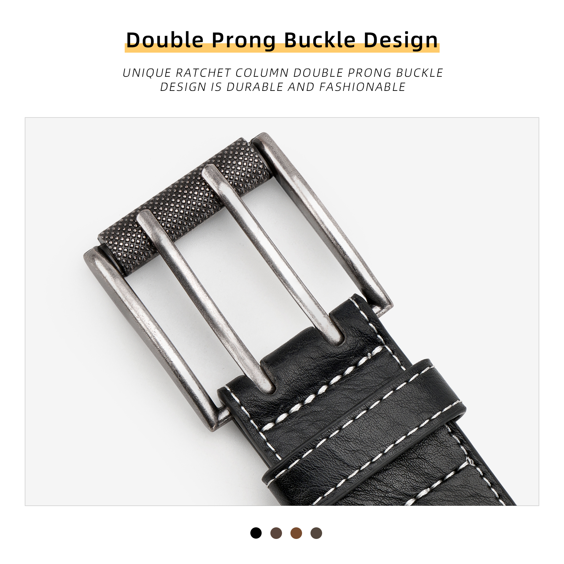 Men Classic Double Prong Belt  - Leather Works Belt reseña y precio